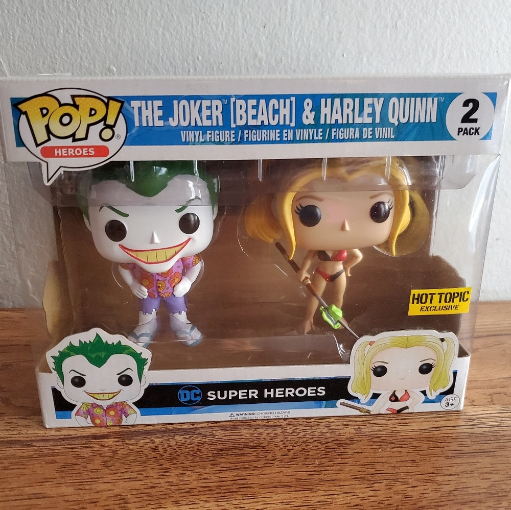 Funko Pop! The Joker Beach & Harley Quinn Vinyl Figures